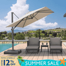 PURPLE LEAF Stepless Tilt Cantilever Umbrella Affordable Outdoor Patio Umbrella