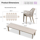 PURPLE LEAF Outdoor Dining Set with Sunbrella Cushions wicker patio table set  for Kitchen Deck Garden Outdoor Furniture Sets