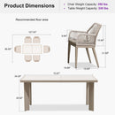 PURPLE LEAF Outdoor Dining Set with Sunbrella Cushions wicker patio table set  for Kitchen Deck Garden Outdoor Furniture Sets