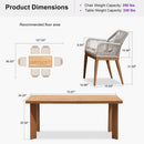 PURPLE LEAF Outdoor Dining Set with Sunbrella Cushions wicker patio table set  for Kitchen Deck Garden Outdoor Furniture Sets