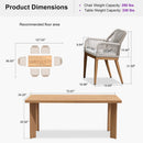 PURPLE LEAF Outdoor Dining Set with Sunbrella Cushions wicker patio table set  for Kitchen Deck Garden Outdoor Furniture Sets