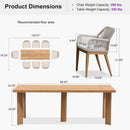 PURPLE LEAF Outdoor Dining Set with Sunbrella Cushions wicker patio table set  for Kitchen Deck Garden Outdoor Furniture Sets