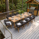 PURPLE LEAF Patio Dining Set with Sunbrella Fabric Cushions and Aluminum Table All-Weather Wicker Patio Table Set for Deck