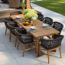PURPLE LEAF Patio Dining Set with Sunbrella Fabric Cushions and Aluminum Table All-Weather Wicker Patio Table Set for Deck