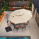 PURPLE LEAF Double Top 11 ft Round Outdoor Patio Umbrella with High Qulity Sunbrella Fabric - Purple Leaf Garden