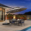 PURPLE LEAF Double Top 11 ft Round  Outdoor Patio Umbrella with High Qulity Sunbrella Fabric