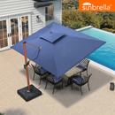 PURPLE LEAF SUNBRELLA Cantilever Umbrella Deluxe Wood Pattern Patio Umbrella