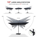 PURPLE LEAF Lateral Tilt Patio Umbrella with Base, 360° Swivel Cantilever Umbrella with Stand