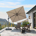 PURPLE LEAF Affordable Patio Umbrella Swivel Left-Right Tiliting Cantilever Umbrella