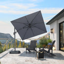 PURPLE LEAF Economical Patio Umbrella Swivel Rectangle Outdoor Umbrellas 6' X 10'/ 9' X 12'/ 10' X 10'/ 9' X 9'