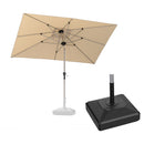 PURPLE LEAF Hailar Tilting Market Umbrella with Base Premium Outdoor Table Umbrella