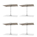 PURPLE LEAF 2/4/6 Set Semi-Auto Patio Table Umbrellas with Base for Outdoor Commercial