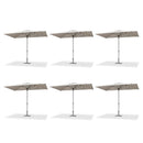 PURPLE LEAF 2/4/6 Set Semi-Auto Patio Table Umbrellas with Base for Outdoor Commercial