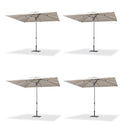 PURPLE LEAF 2/4/6 Set Semi-Auto Patio Table Umbrellas with Base for Outdoor Commercial