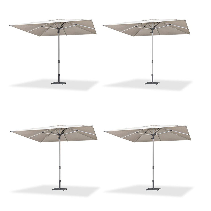 PURPLE LEAF 2/4/6 Set Semi-Auto Patio Table Umbrellas with Base for Outdoor Commercial