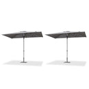 PURPLE LEAF 2/4/6 Set Semi-Auto Patio Table Umbrellas with Base for Outdoor Commercial