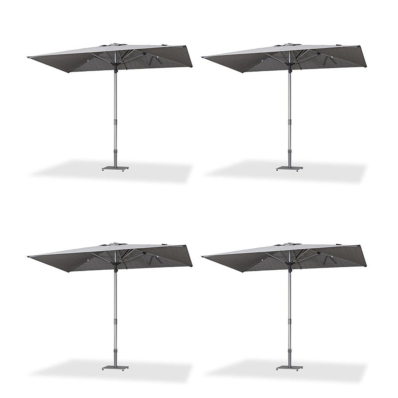 PURPLE LEAF 2/4/6 Set Semi-Auto Patio Table Umbrellas with Base for Outdoor Commercial