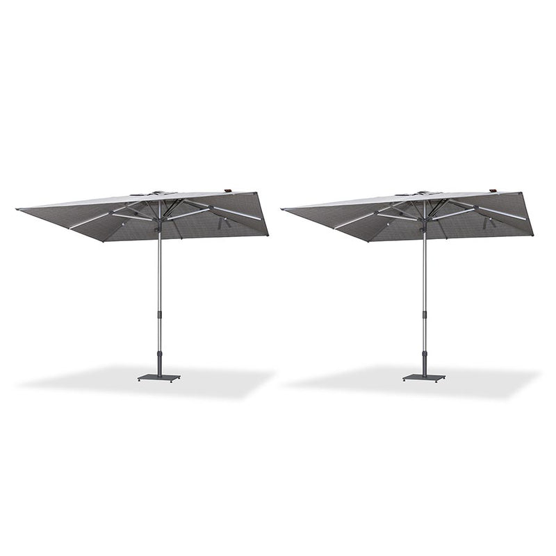 PURPLE LEAF 2/4/6 Set Semi-Auto Patio Table Umbrellas with Base for Outdoor Commercial