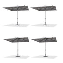 PURPLE LEAF 2/4/6 Set Semi-Auto Patio Table Umbrellas with Base for Outdoor Commercial