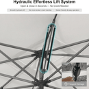 PURPLE LEAF Semi-Auto 1.9''/2.4''/3.1'' Pole Commercial Patio Umbrella Market Umbrella for Café, Restaurant & Hotel