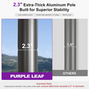 PURPLE LEAF Semi-Auto 1.9''/2.4''/3.1'' Pole Commercial Patio Umbrella Market Umbrella for Café, Restaurant & Hotel