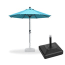 PURPLE LEAF Round Tilting Patio Umbrella with Base, Milan Porch Table Umbrella