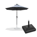 PURPLE LEAF Round Tilting Patio Umbrella with Base, Milan Porch Table Umbrella