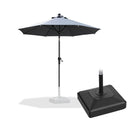 PURPLE LEAF Round Tilting Patio Umbrella with Base, Milan Porch Table Umbrella