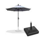 PURPLE LEAF Round Tilting Patio Umbrella with Base, Milan Porch Table Umbrella