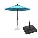 PURPLE LEAF Round Tilting Patio Umbrella with Base, Milan Porch Table Umbrella