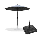 PURPLE LEAF Round Tilting Patio Umbrella with Base, Milan Porch Table Umbrella
