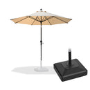 PURPLE LEAF Round Tilting Patio Umbrella with Base, Milan Porch Table Umbrella