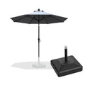 PURPLE LEAF Round Tilting Patio Umbrella with Base, Milan Porch Table Umbrella
