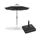 PURPLE LEAF Round Tilting Patio Umbrella with Base, Milan Porch Table Umbrella