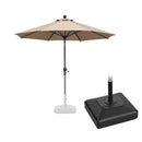 PURPLE LEAF Round Tilting Patio Umbrella with Base, Milan Porch Table Umbrella