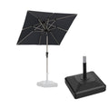 PURPLE LEAF Hailar Tilting Market Umbrella with Base Premium Outdoor Table Umbrella