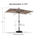 PURPLE LEAF Porch Table Umbrella with Crank and Tilt, Market Patio Umbrella