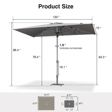 Semi-Auto Patio Table Umbrellas