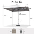 PURPLE LEAF 2/4/6 Set Semi-Auto Patio Table Umbrellas with Base for Outdoor Commercial