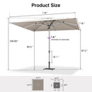 PURPLE LEAF 2/4/6 Set Semi-Auto Patio Table Umbrellas with Base for Outdoor Commercial