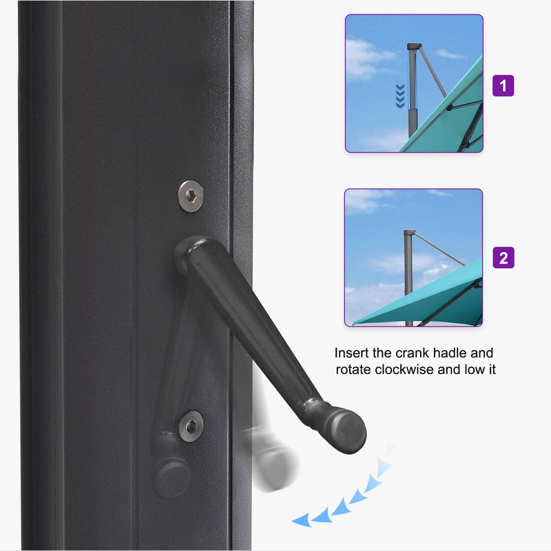 Clearance - PURPLE LEAF OPEN BOX Cantilever Telescopic Umbrella for Pool