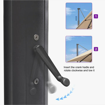 PURPLE LEAF Cantilever Telescopic Umbrella | Offset Patio Shade