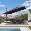 PURPLE LEAF Cantilever Telescopic Umbrella for Swimming Pool, Patio, Porch, Garden