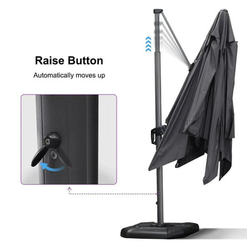 automatic open patio umbrella Open Box Cantilever Telescopic Umbrella