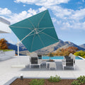 PURPLE LEAF Best White Patio Rotating Umbrella Swivel Outdoor Umbrellas