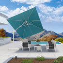 PURPLE LEAF Best White Patio Rotating Umbrella Swivel Outdoor Umbrellas