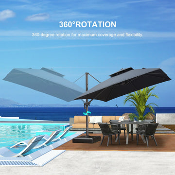 fade resistant patio umbrella canada Open-Box UV50 Cantilever Umbrella