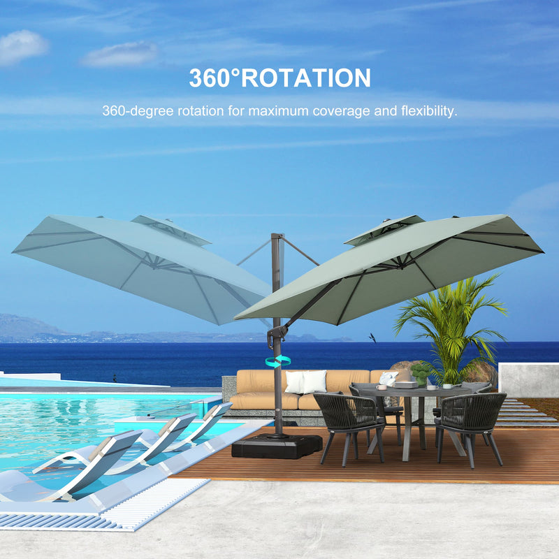 PURPLE LEAF UV50+ Fade Resistant Cantilever Umbrella, Patio Umbrellas with Base