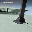 Clearance - PURPLE LEAF OPEN BOX UV50+ Fade Resistant Patio Cantilever Umbrella with Recycled Fabric