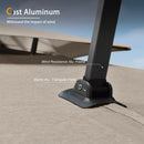 Clearance - PURPLE LEAF OPEN BOX UV50+ Fade Resistant Patio Cantilever Umbrella with Recycled Fabric
